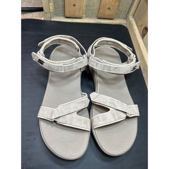 Skechers Womens GoGolf Arch Fit Sandals Size 10 Beige Adjustable Straps - Picture 4 of 10